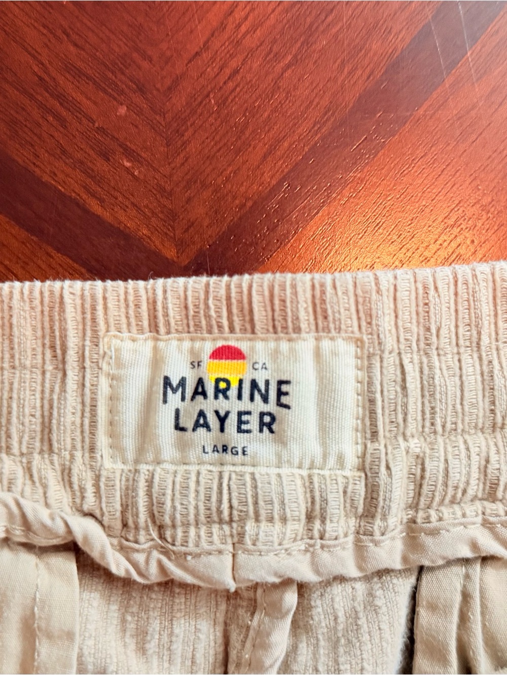 Marine Layer Men's Corduroy Drawstring Pants - Beige - Picture 6 of 13